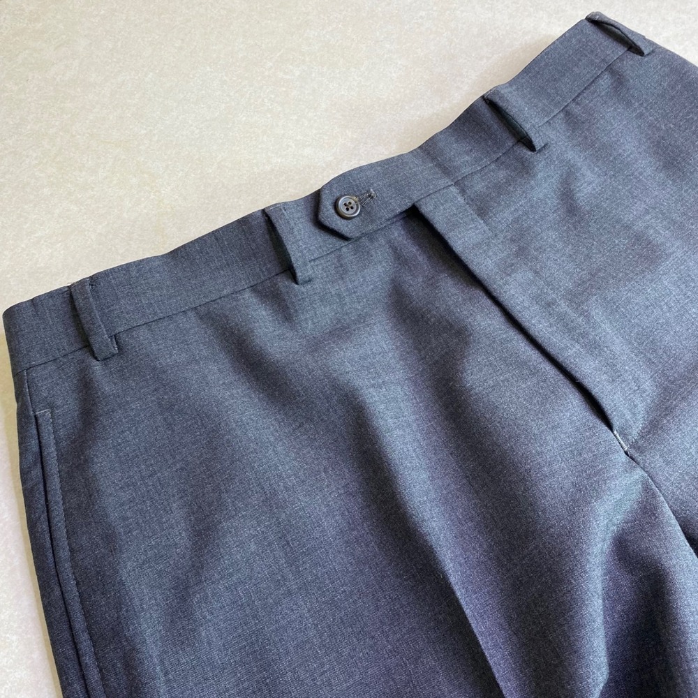 Lauren Ralph Lauren Mens 36W 30L Dress Pants Charcoal Gray 100% Wool-Lightweight